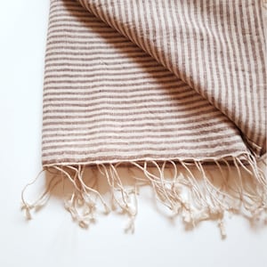 Hemp & Organic Cotton Scarf/Shawl Woven on a Traditional Hand Loom *Stripes* Tassled