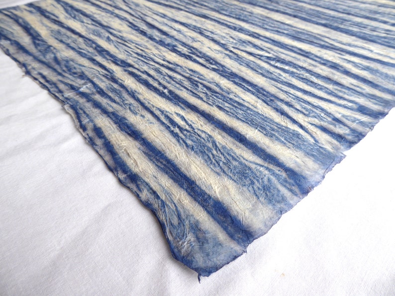 Vegetable Wrinkled Lokta Paper Handmade in the Himalayas. Tree Free & Sustainable Decorative/Book binding/Decoupage/Craft. 80gsm. Stripes image 3