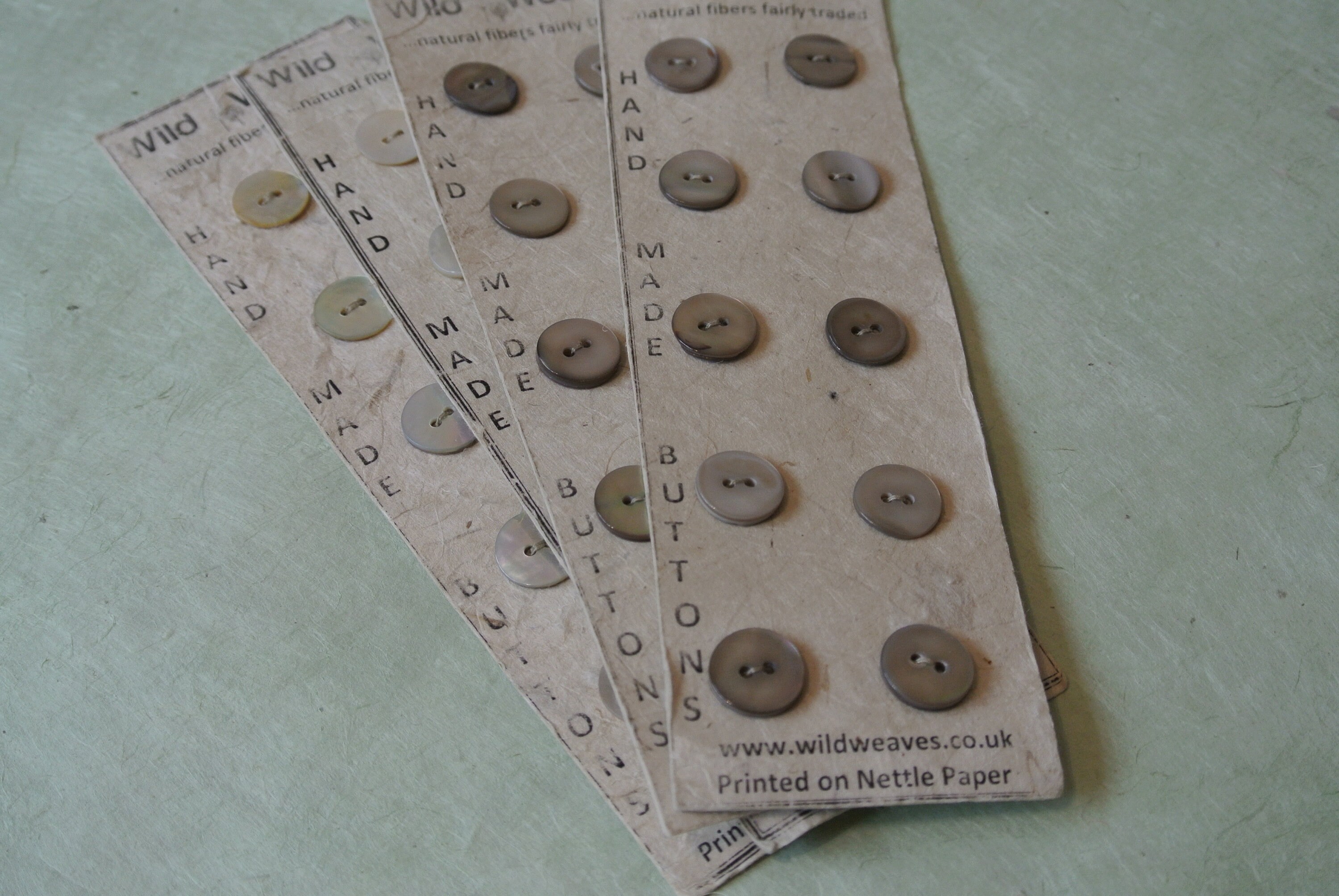 Vintage Set of Four 40mm Natural Mother of Pearl Buttons. 