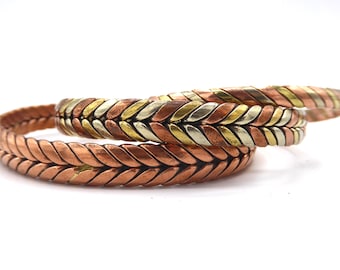 Handmade Plaited Copper Bracelet/ Cuff