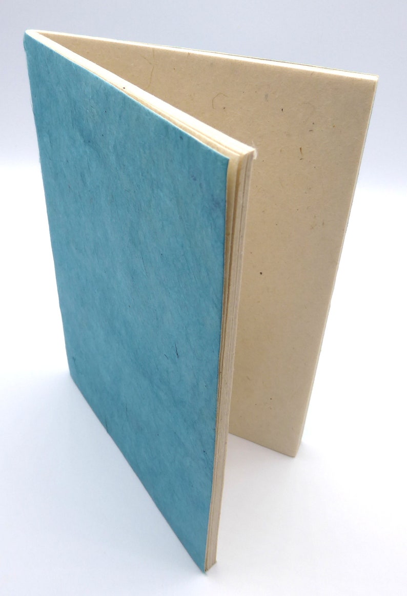 Handbound Lokta Notebook. Tree-Free Paper . 5'' x 7'' 64 pages Blue