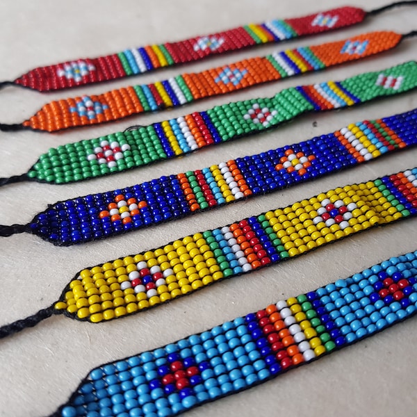 Beaded bracelet. Boho/Surfer/Beach/Ethnic/tribal/Rainbow Wristband  *Handmade in Nepal*