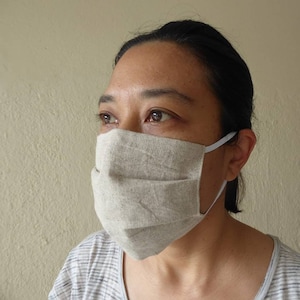 Hemp Face Mask . Face Covering  . Washable & Reusable . Double Layer . Large . Face Mask Men . Beard Face Mask . Unisex Face Mask .