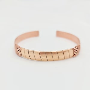 Handmade Pure Copper Cuff- Minimalist Wave Design