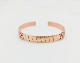 Handmade Pure Copper Cuff- Minimalist Wave Design