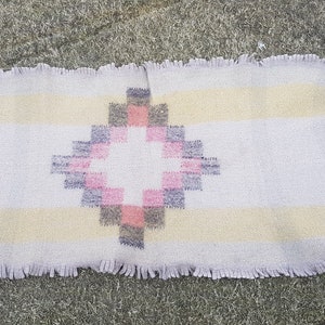 Traditional Ethnic Nepali Radhi Rug -  Handmade boiled sheep wool (Medium, Yellow)