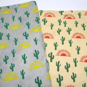 Carta Lokta realizzata a mano in Himalaya. Senza alberi e sostenibile - Usi; Confezione/Rilegatura libri/Decoupage 60GSM Cactus