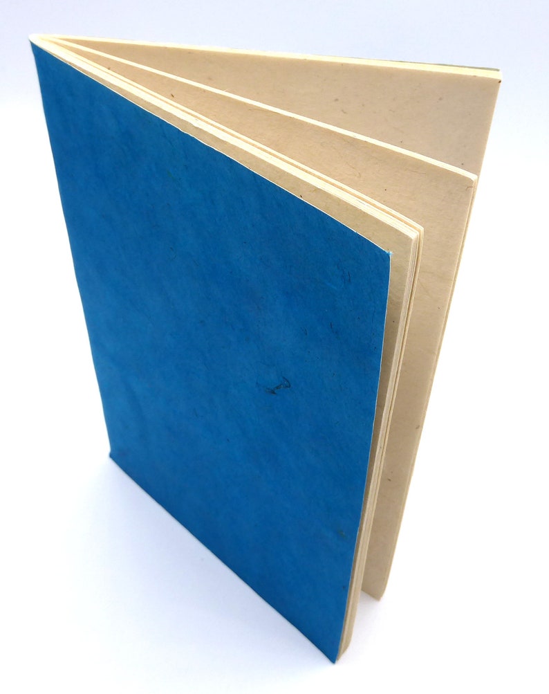 Handbound Lokta Notebook. Tree-Free Paper . 5'' x 7'' 64 pages Marina Blue