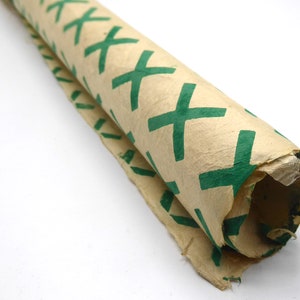 Lokta Paper Handmade in the Himalayas. Tree Free & Sustainable Uses Wrapping/Book binding/Decoupage 60GSM Crosses Green