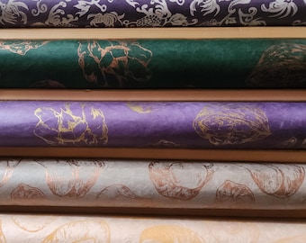 Vintage Silk Screen Lokta Paper Bundle: Nepali Handmade Paper (75x50cm)