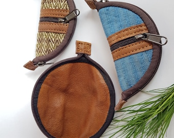 Hemp and Leather Rolling Pouch