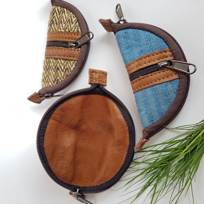Leather Rolling Pouch/Coin Purse. Handmade with Hemp Nettle Etsy