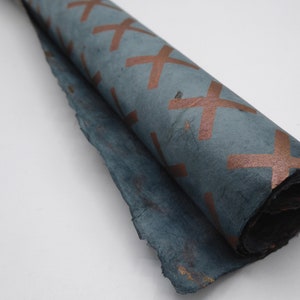 Lokta Paper Handmade in the Himalayas. Tree Free & Sustainable Uses Wrapping/Book binding/Decoupage 60GSM Crosses Copper