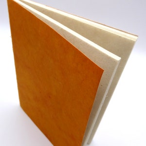 Handbound Lokta Notebook. Tree-Free Paper . 5'' x 7'' 64 pages Orange