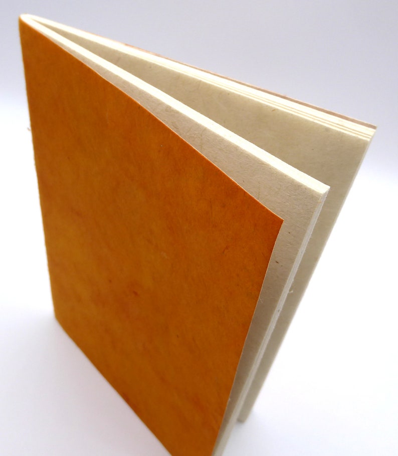 Handbound Lokta Notebook. Tree-Free Paper . 5'' x 7'' 64 pages Orange