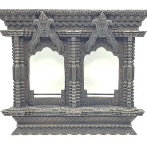 Traditional Nepali Double Window Picture Frame, hand carved in Nepal