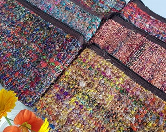Recycled Silk Pouch, Make Up Pouch, Trinket Pouch, Jewellery Pouch.