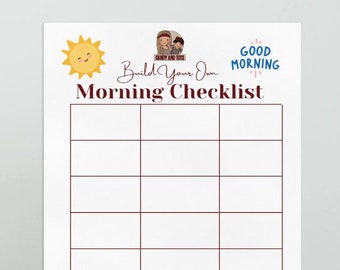 Kids Morning / Bedtime Routine Charts, Cute Printable Checklist, Instant Download, Build Your Own, Blank Customizable Charts, PDF Print