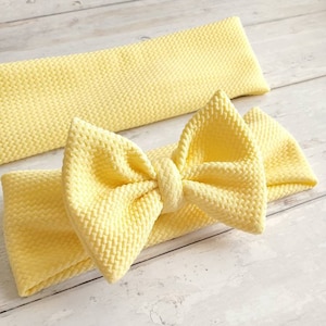 Spring Yellow Mommy and Me Headbands, bow headband, toddler headband, child headband, baby headband new born headwrap, Sunshine Yellow bows