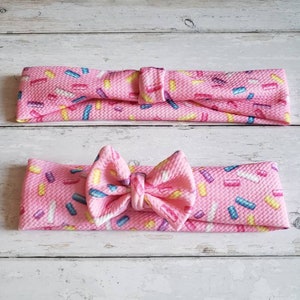 Sprinkles mommy and me headbands, mom and toddler headwrap, newborn baby bow headband, mom and baby turban style, mom and daughter match