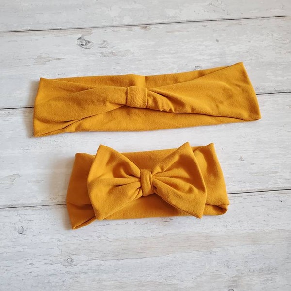 Marigold Yellow Mommy and Me Matching Headbands - Mother Daughter Twinning Set  - Handmade Accessories - Family Photo Props