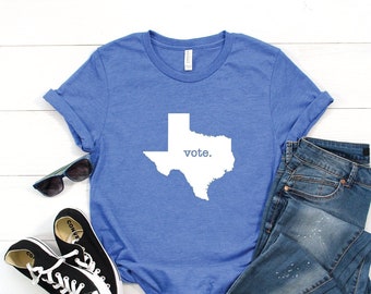 Texas-Wähler-T-Shirt, Unisex-Shirt für texanische Demokraten, Grafik-T-Shirt „Texas blau machen“, Wahl-T-Shirt für Texas, Geschenkidee für politische Kleidung