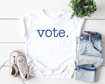 Vote Democrat Toddler Shirt | Vote Blue Kids T-Shirt | Election Clothing Gift for Boys or Girls | Liberal Political Voter Registration Shirt