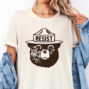 Resist Bear T-Shirt, Only You Can Resist Fascist Liars Tee, Fight Fascism Shirt, Fuck Trump Fuck Trump, Protect Our National Parks Merch