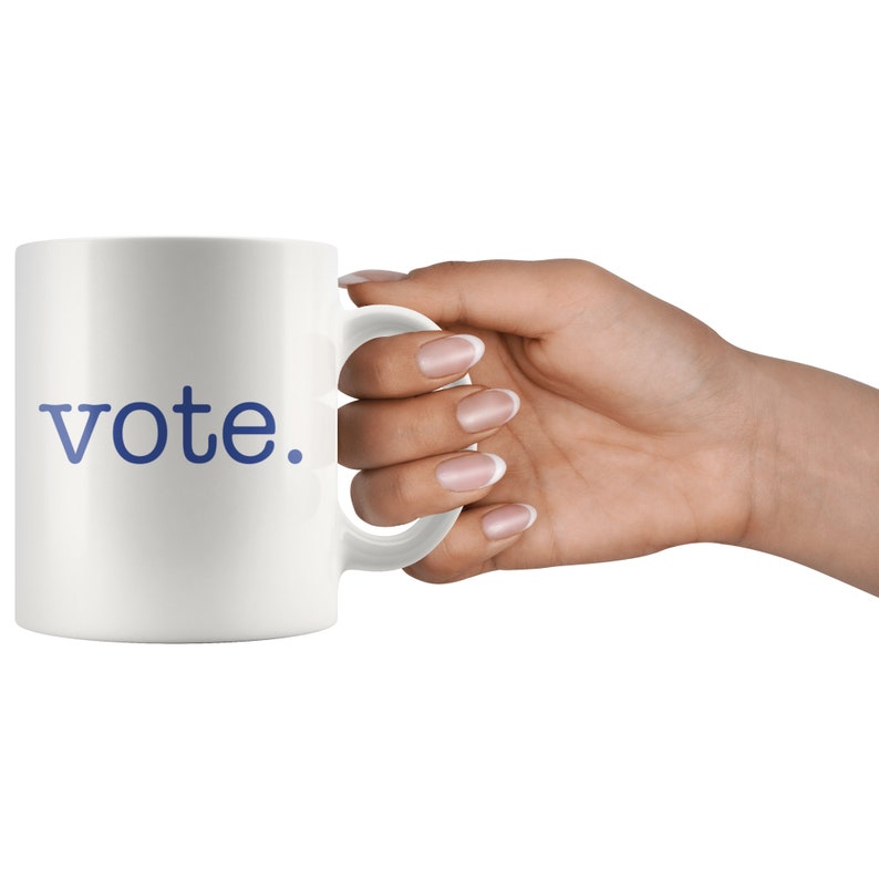 Vote Democrat Coffee Mug Election Ceramic Cup Vote Blue No Matter Who Mug Voter Registration Gift 2024 Election Day Swag image 4