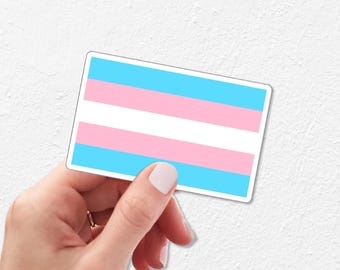 Transgender Pride Sticker, Transgender Flag Laptop Decal, Trans Rights Water Bottle Sticker, LGBTQ Coming Out Gift, Pride Month Sticker