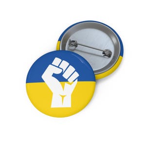 Enamel Lapel Pin - WE STAND WITH UKRAINE - Flag With Slava Ukraini / FCK PTN - Made In Ukraine