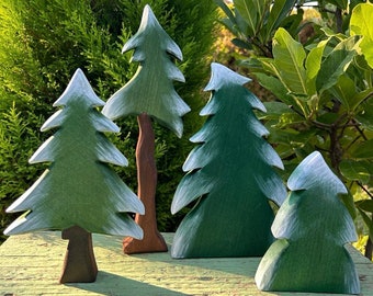 Śnieżny Las - Drewniana zabawka na drzewko | Zabawki Waldorfa | Zabawki otwarte | Drewniane zabawki leśne | Drewniane zabawki Waldorf | Ręcznie robione drewniane zabawki