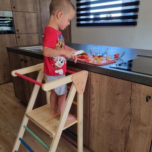 Foldable Learning Tower, Montessori Tower, Activity Tower, Lernturn aus Holz