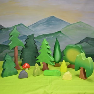 Brinquedo de árvore de madeira | Brinquedos Waldorf | Brinquedos abertos | Brinquedos de floresta de madeira | Brinquedos de madeira Waldorf | Brinquedos de madeira artesanais