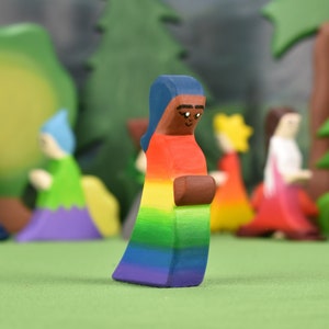 Rainbow Fairy Wooden Toy: Handmade Waldorf Figure (3.55 Inches)