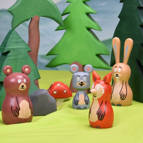 Woodland Animals Waldorf Toys Wooden Toys for Toddlers Etsy