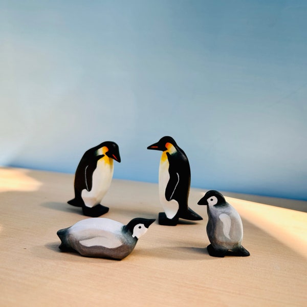 Penguin family - Wooden animal toys | Waldorf Toys | Wooden animals | Handmade wooden toys | Open ended toys