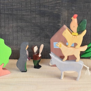 Musikanten von Bremen Holzspielzeug Set: Waldorf Montessori Tiere