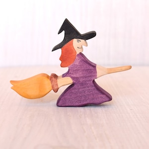 Sycamore Maple Wooden Witch Doll: Halloween Waldorf Toy