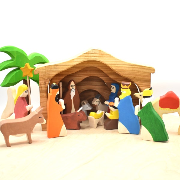 Wooden Nativity Set Toys Etsy