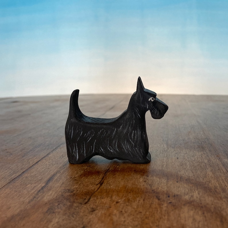 Wooden animal toys dogs Waldorf toys Wooden animals Handmade wooden toys Open ended toys Scottish Terrier