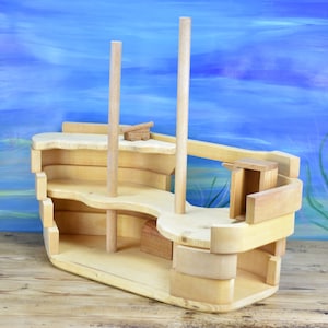 Waldorf Dollhouse Sunken Ship Wooden Dollhouse Waldorf wooden toys Handmade wooden toys Wooden Doll house Waldorf toys image 4