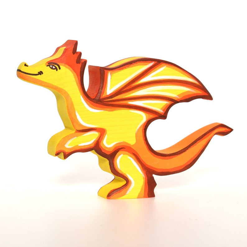 Wooden dragon toy Toy dragon Waldorf toys Wooden animal Etsy