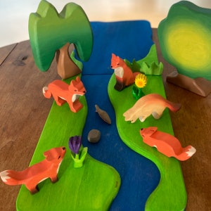 Wooden animal toys Foxes Waldorf toys Wooden animals Handmade wooden toys Open ended toys image 10