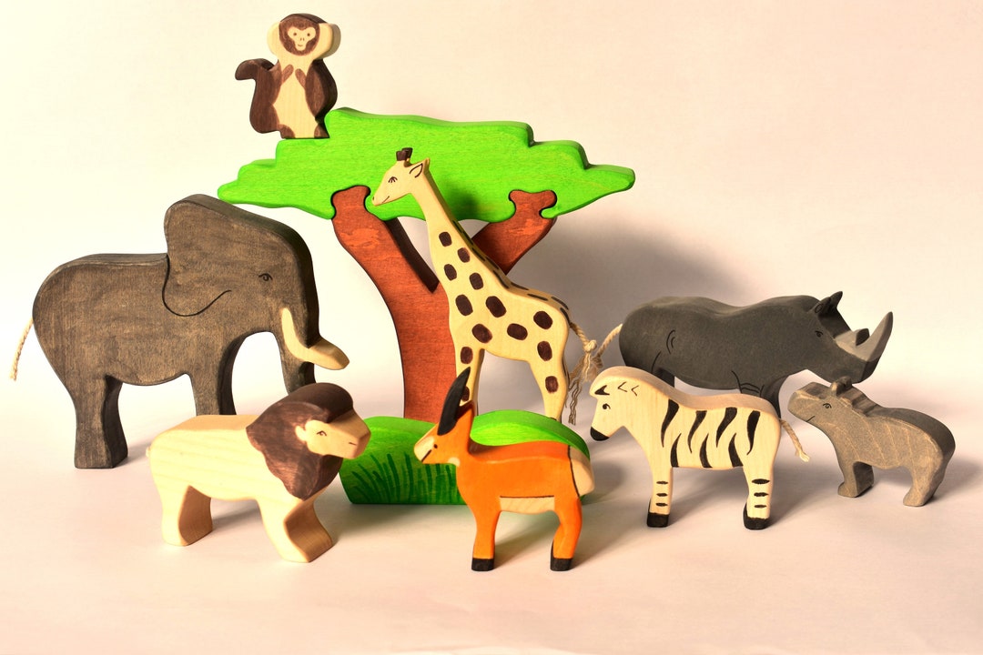 Buy Waldorf Wooden Animal Toys: Sycamore Maple Safari Set Online in India 