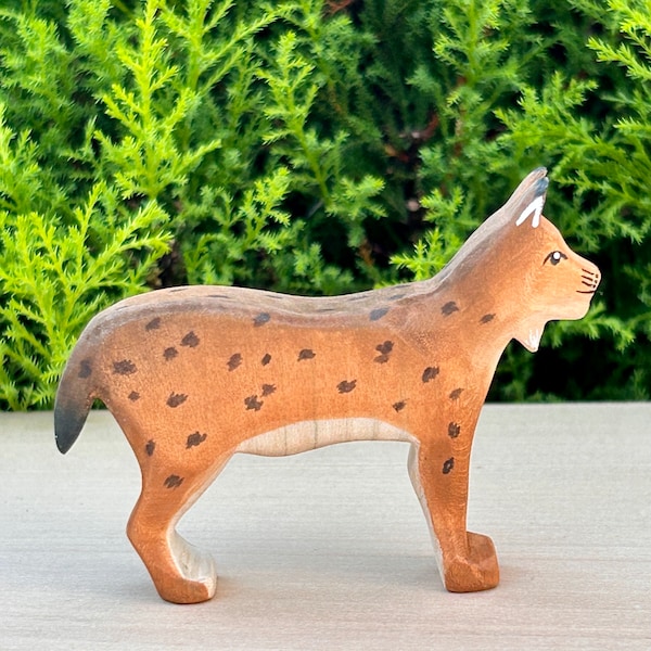 Wooden animal toys - Lynx | Waldorf Toys | Wooden animals | Handmade wooden toys | Open ended toys