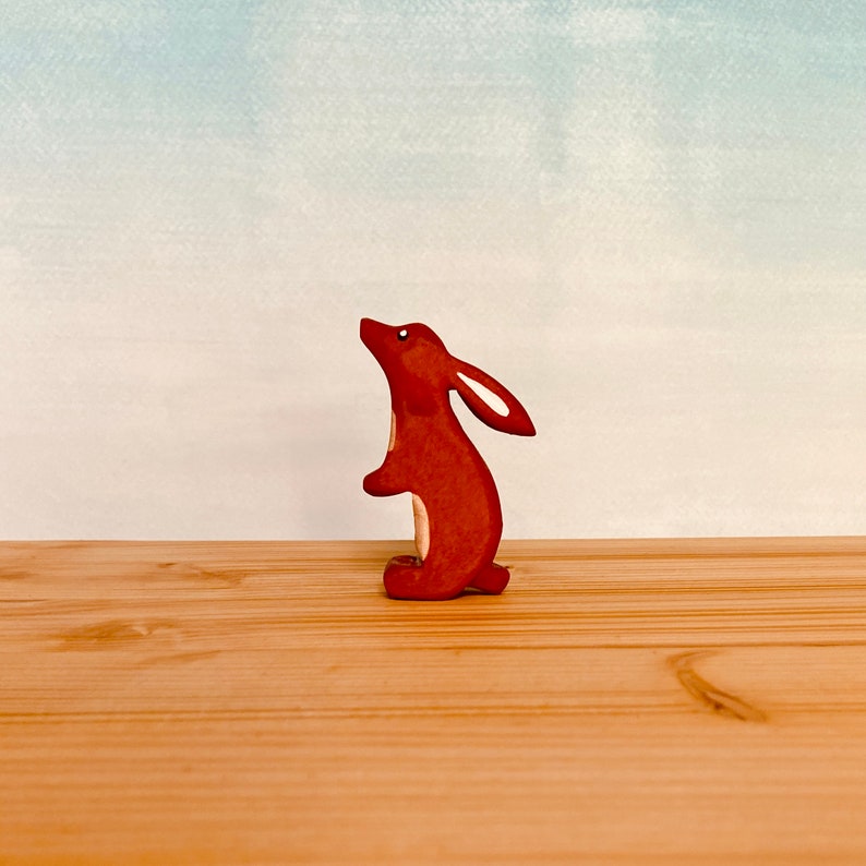 Holztierspielzeug Hasen Waldorf Spielzeug Holztiere Handgemachtes Holzspielzeug Offenes Spielzeug Standing Rabbit