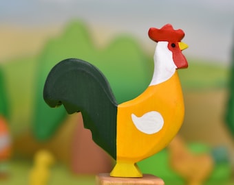 Wooden toy animals Rooster | Wooden toys | Waldorf toys | Wooden farm animals