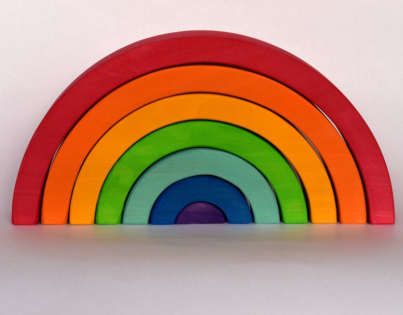 Rainbow Stacker Waldorf Stacking Toy Waldorf Wooden Toys Etsy