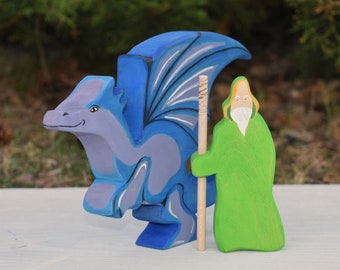 Wooden dragon toy set | Waldorf toys | wooden animal toys | Waldorf wooden toys